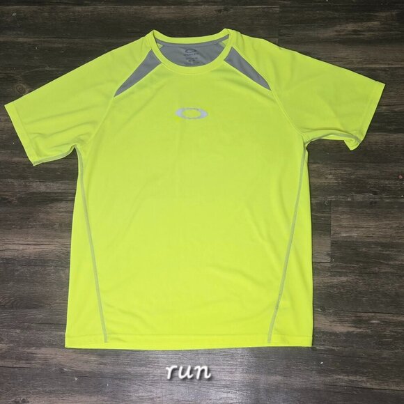Oakley Pursuit RC Hydrolix Short Sleeve Neon Yellow Running Tee Size M - Picture 1 of 7